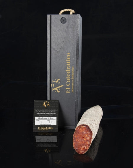 Chorizo bellota 100% Ibérico en caja de madera