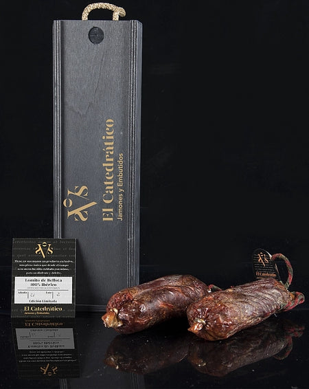 100% Iberian acorn-fed pork loin in a wooden box
