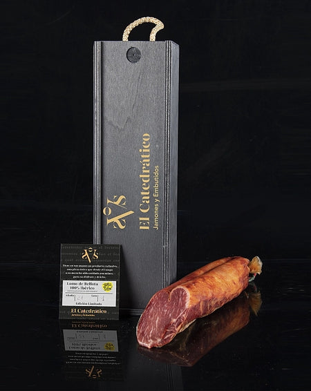 100% Iberian acorn-fed pork loin in a wooden box