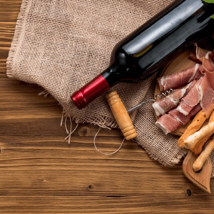 Jamón ibérico y vino