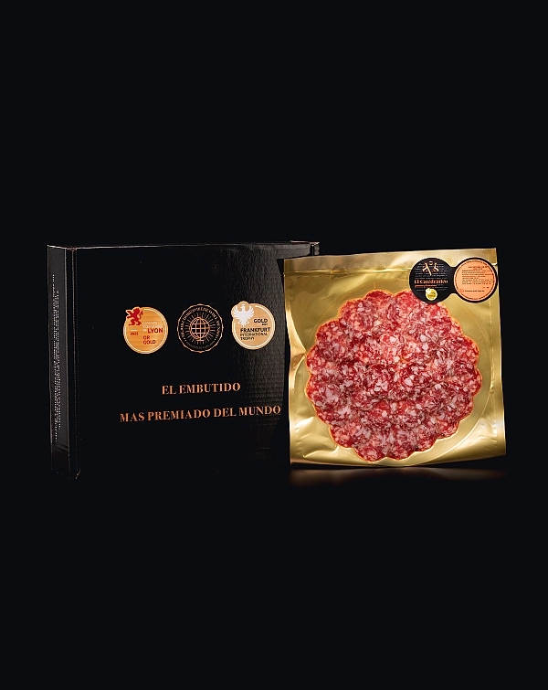 Sobres de Salchichón Bellota Ibérico 100%. MEJOR SALCHICHON 2025.